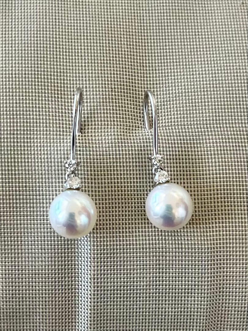 【MIKIMOTO】パール×ダイアモンドピアス