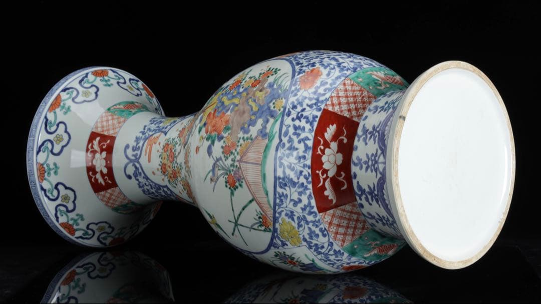 N*p様 有田焼 伊万里焼 色絵花鳥図大花瓶 高さ61㎝ 特大 飾壺 古美術品