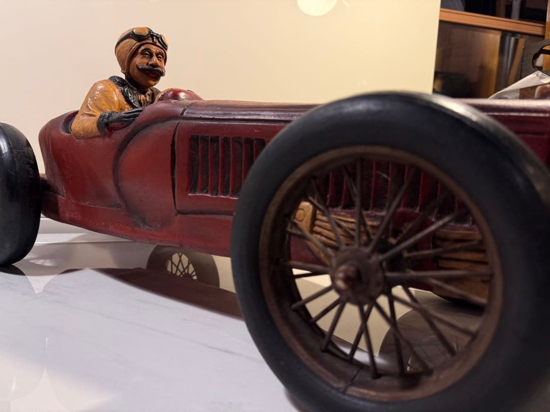 1920年代 ブガッティ風 レーシングカー 樹脂製模型 ヴィンテージ風 オブジェ