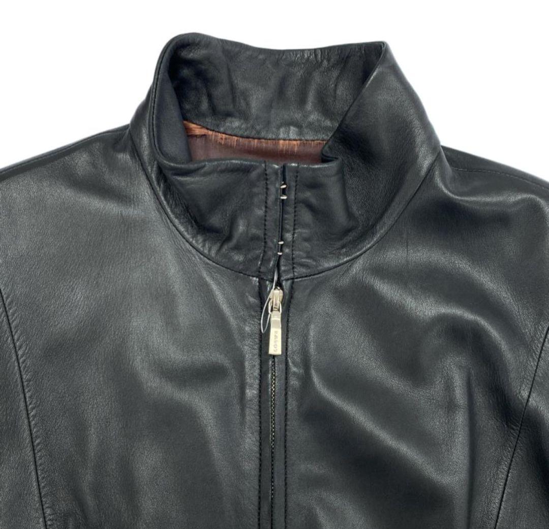 LOEWE ブラック レザー シングルライダース