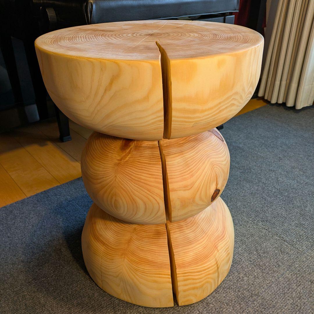 :)　檜　丸太　椅子　スツール　テーブル　高さ約44.5㎝