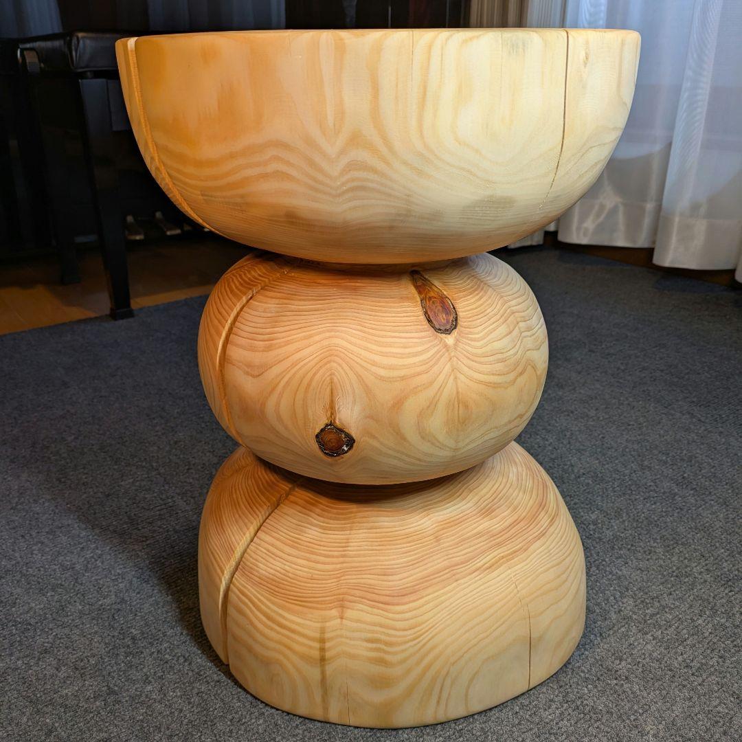 :)　檜　丸太　椅子　スツール　テーブル　高さ約44.5㎝