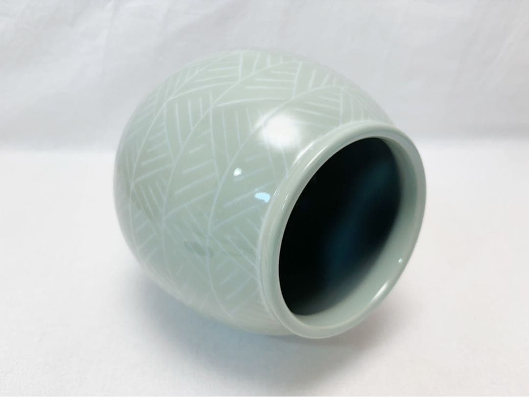 未使用 茶道具 手塚 祥堂造 三島青瓷？芊紋 水指 塗蓋 水差 茶器 共箱