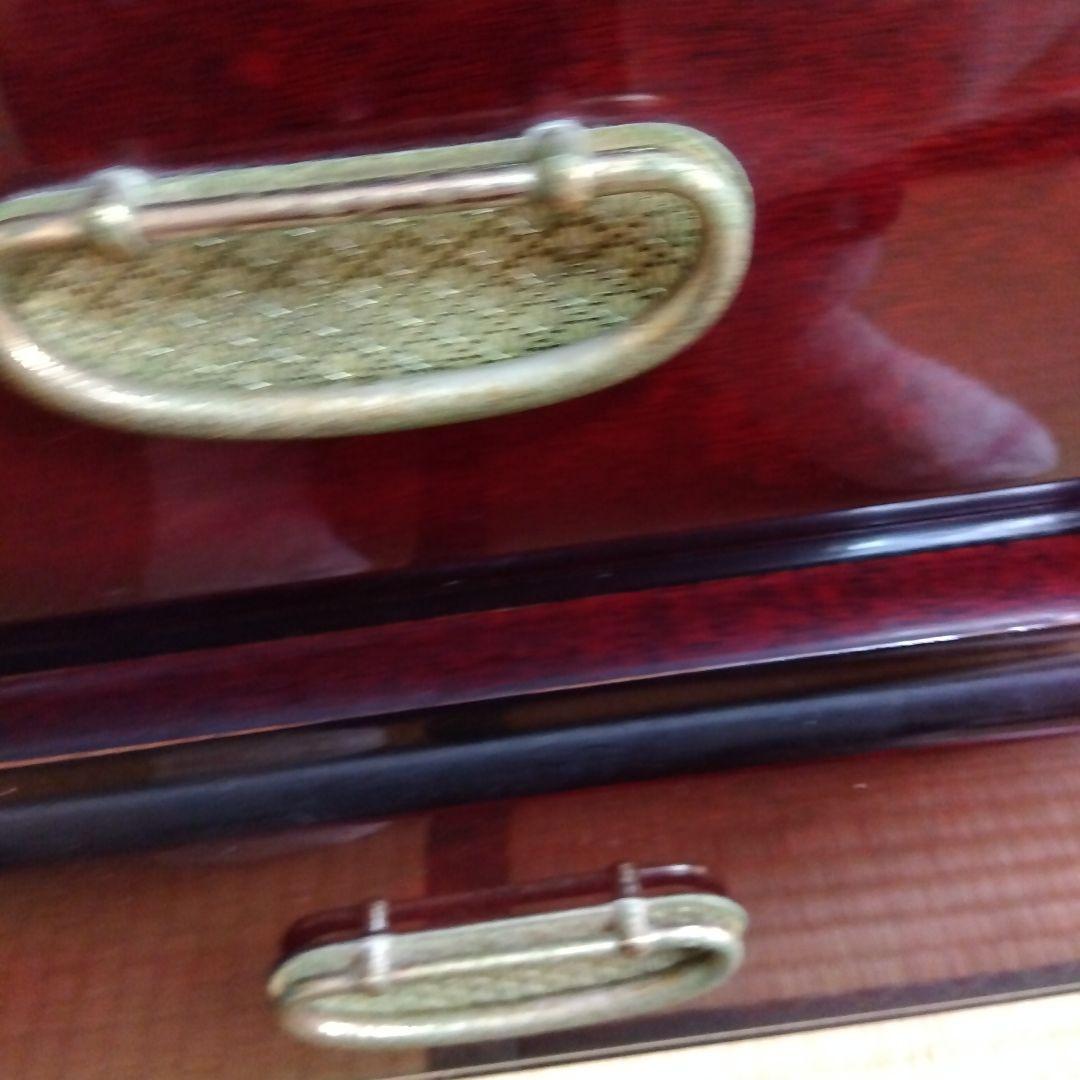 洋風和ダンス 高級婚礼家具 整理箪笥　昭和レトロ エンジ色 花柄