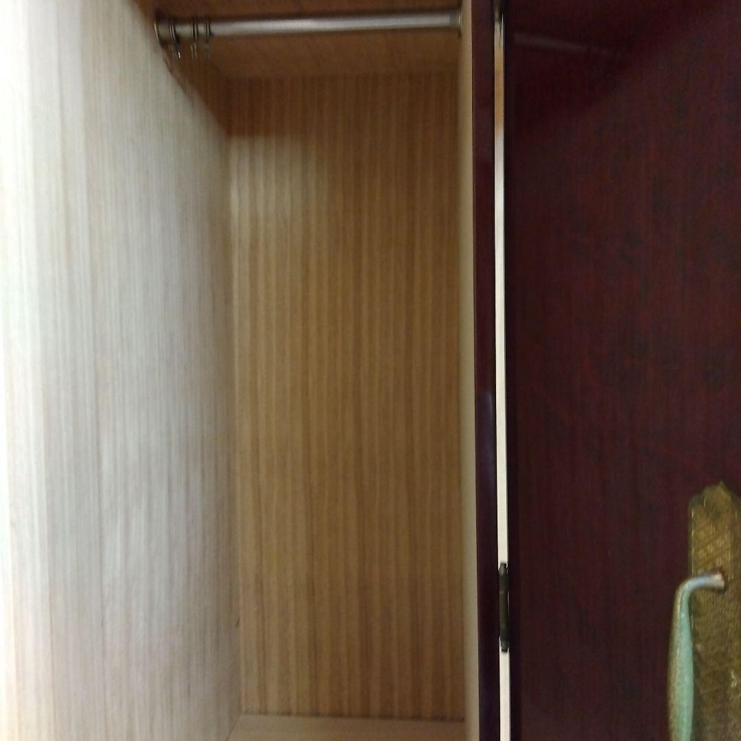 洋風和ダンス 高級婚礼家具 整理箪笥　昭和レトロ エンジ色 花柄