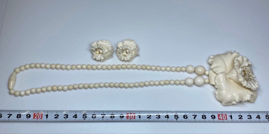 荒巻秀美作　カトレアネックレス、イヤリング　共箱　72g 東Y7-0220☆2F