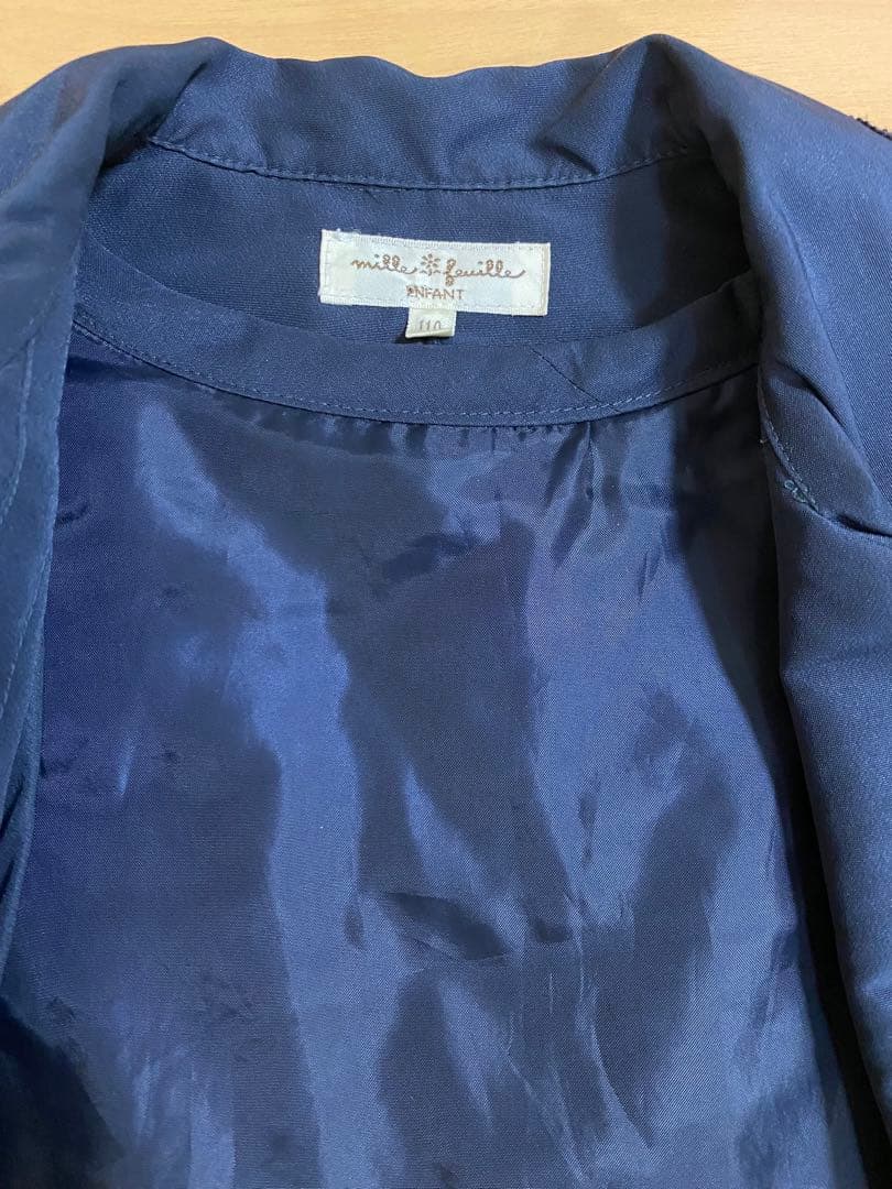 ミルフィーユ、キルティングライナー付きコート、110cm、お受験、幼児教室