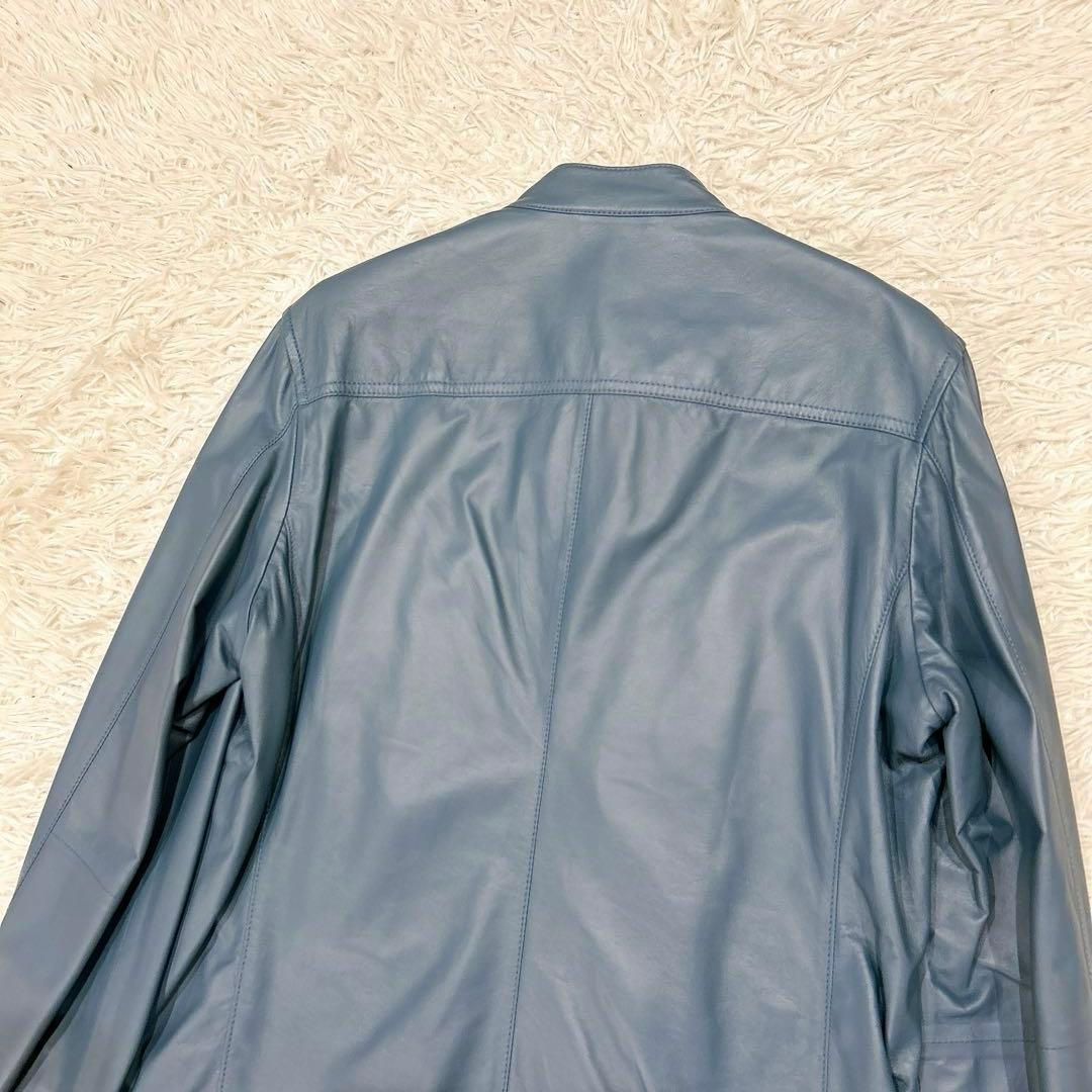 2023年　新品　Lサイズ　ジョゼフ　シングルライダース　レザージャケット　青
