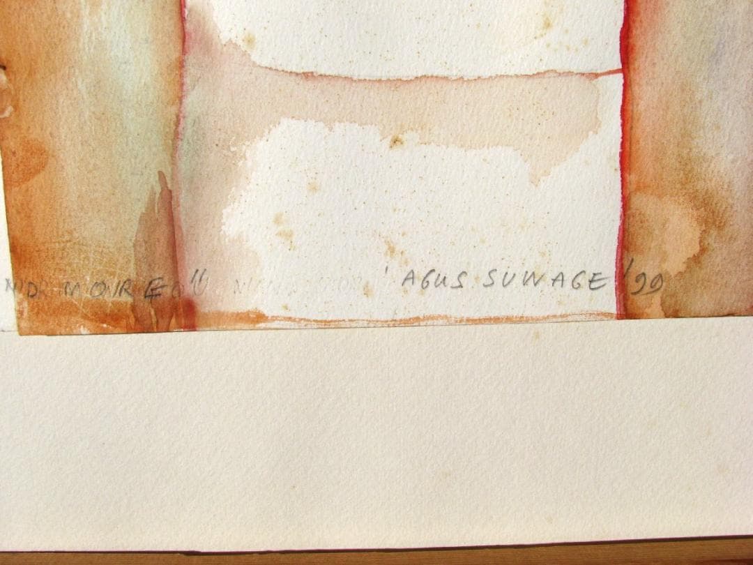 本日限り特価！インドネシア現代美術の代表格,アグス・スワゲ,水彩,超堀出物