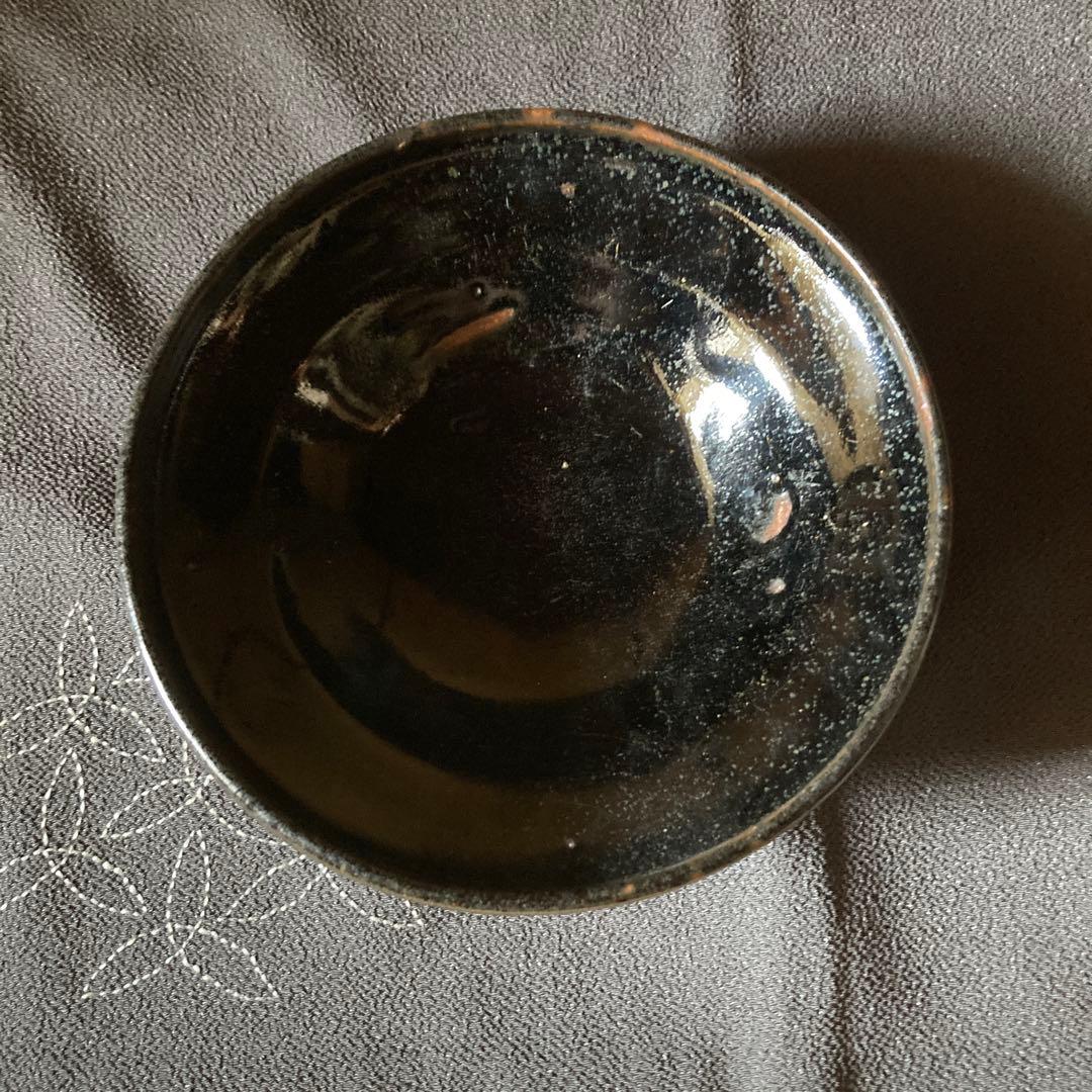 河南天目平茶碗　宋時代　箱なし　　高5.1×径16.1cm