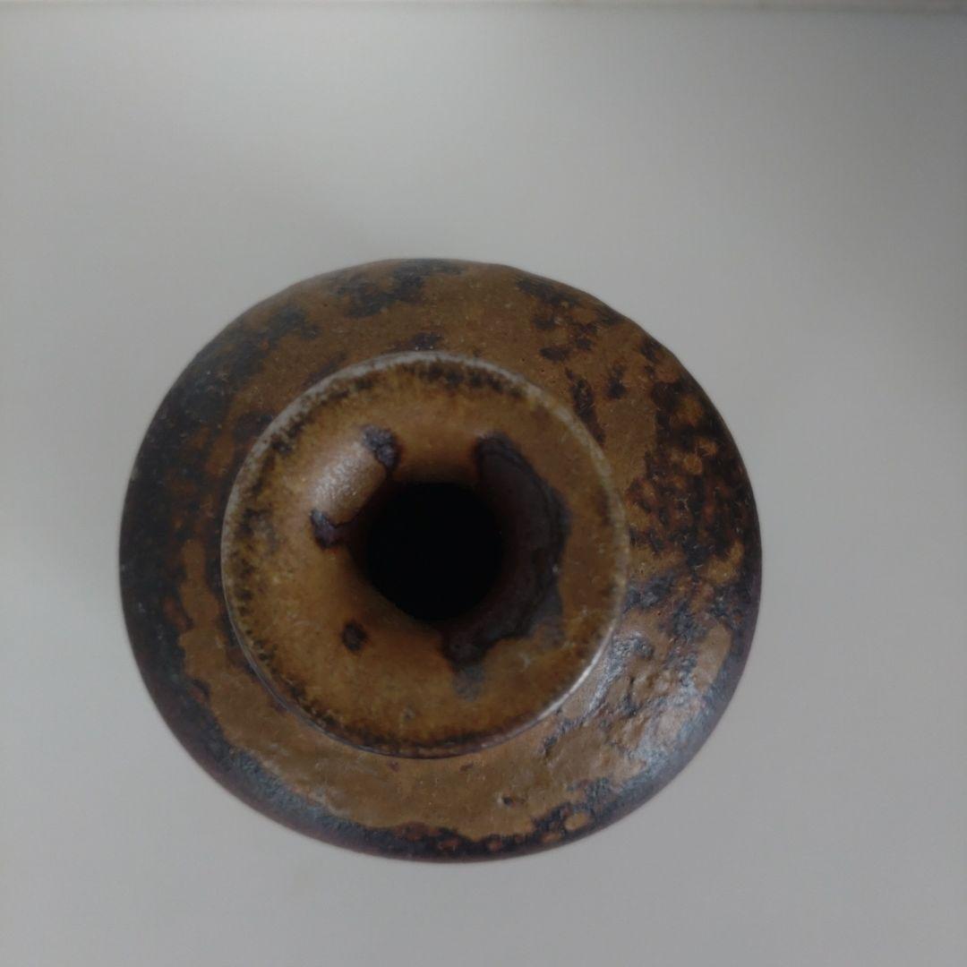 54・備前焼　徳利　とっくり　一輪挿し　石野充信　新品未使用　共箱　共布　陶歴