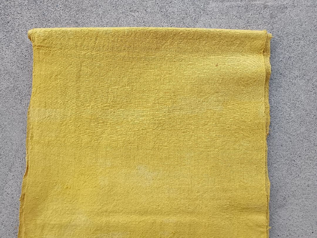 レンテン族　草木染め反物　黄色 Ｂ　山岳民族