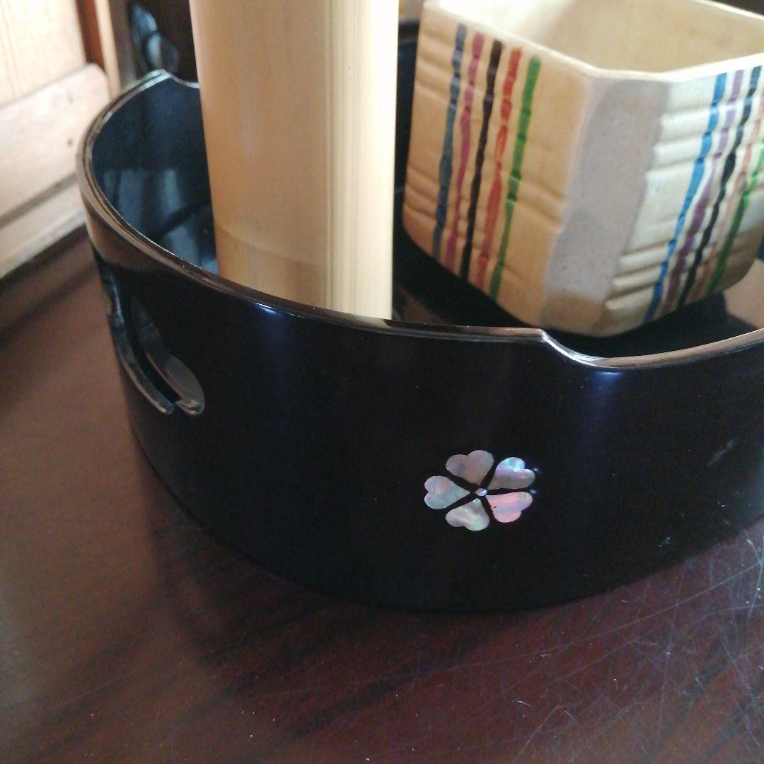 螺鈿煙草盆一対　25cm　大正〜昭和初期