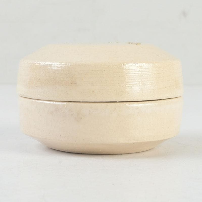 茶道具　大樋焼　大樋年朗作　白釉香合　今日庵鵬雲斎好　極め箱　V　9715