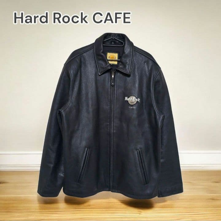 18900□Hard Rock CAFE レザージャケット 牛革 bc11yt