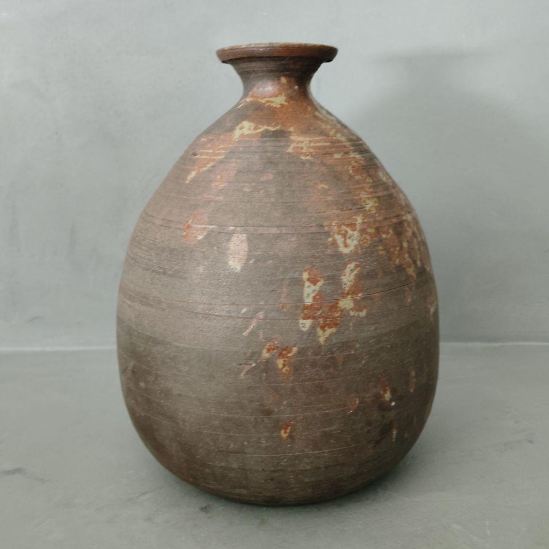 古備前 窯変 徳利 共箱 共布付 花瓶 花入