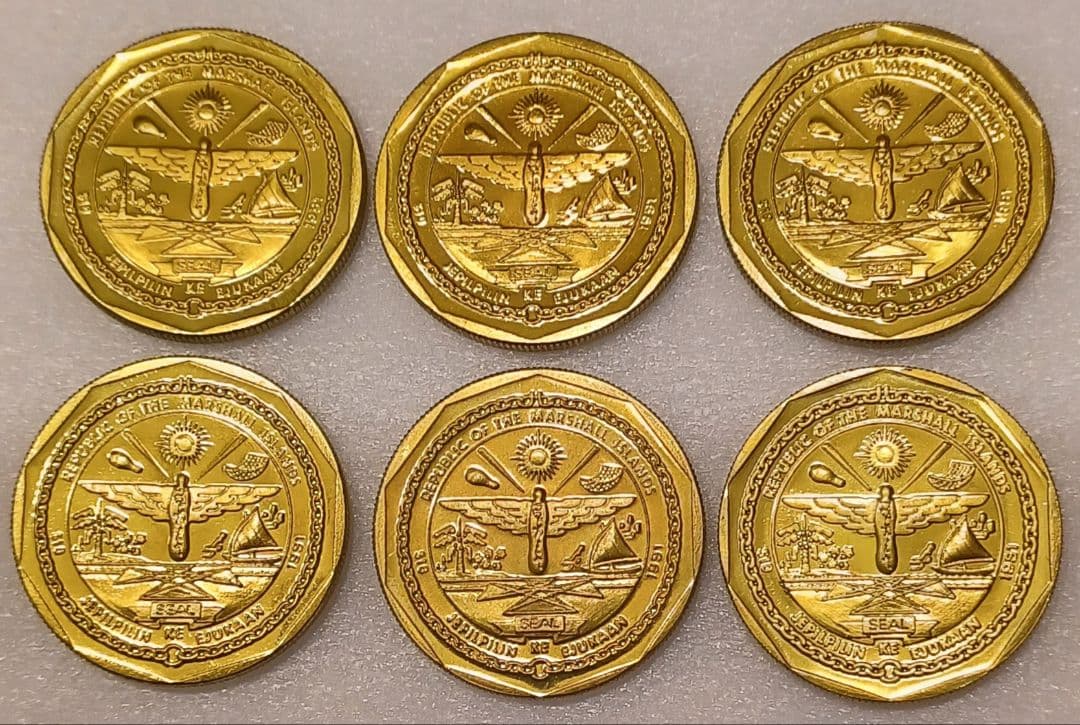 第二次世界大戦の戦闘機 航空機 10ドル硬貨6点 1991年 マーシャル諸島