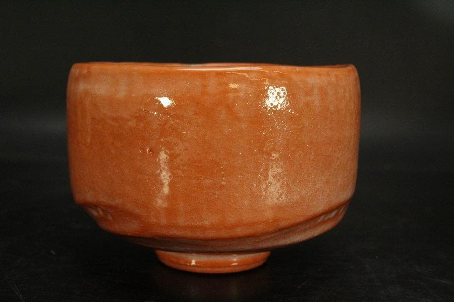 茶道具 楽焼 赤茶碗 昭楽造 栞 共布 共箱 未使用(メ1805)