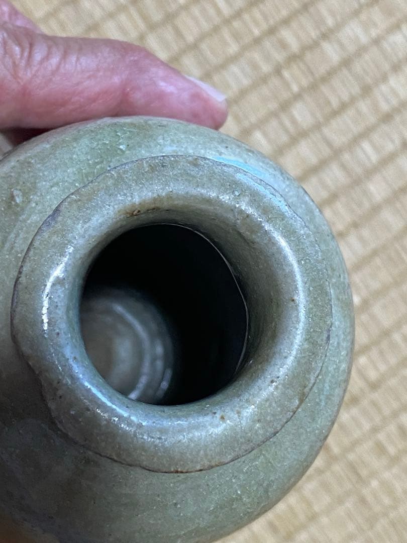 ♦古瀬戸 灰釉 徳利 酒器 江戸時代初期 一輪挿し 置物飾り 骨董品