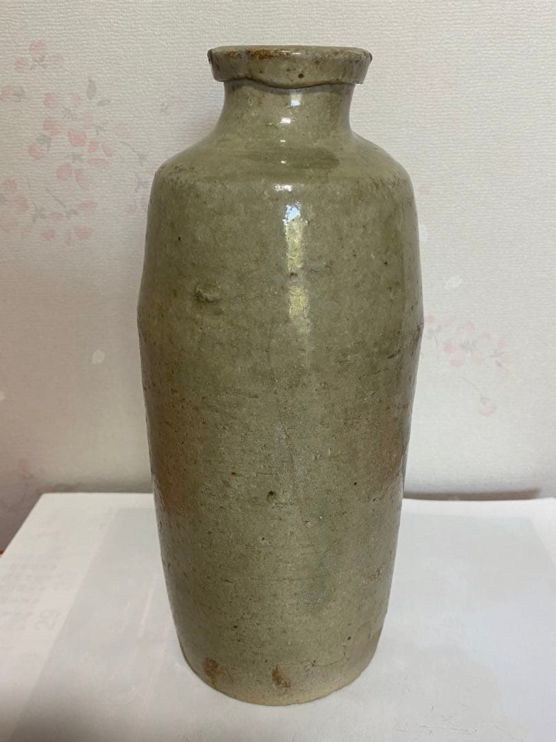 ♦古瀬戸 灰釉 徳利 酒器 江戸時代初期 一輪挿し 置物飾り 骨董品