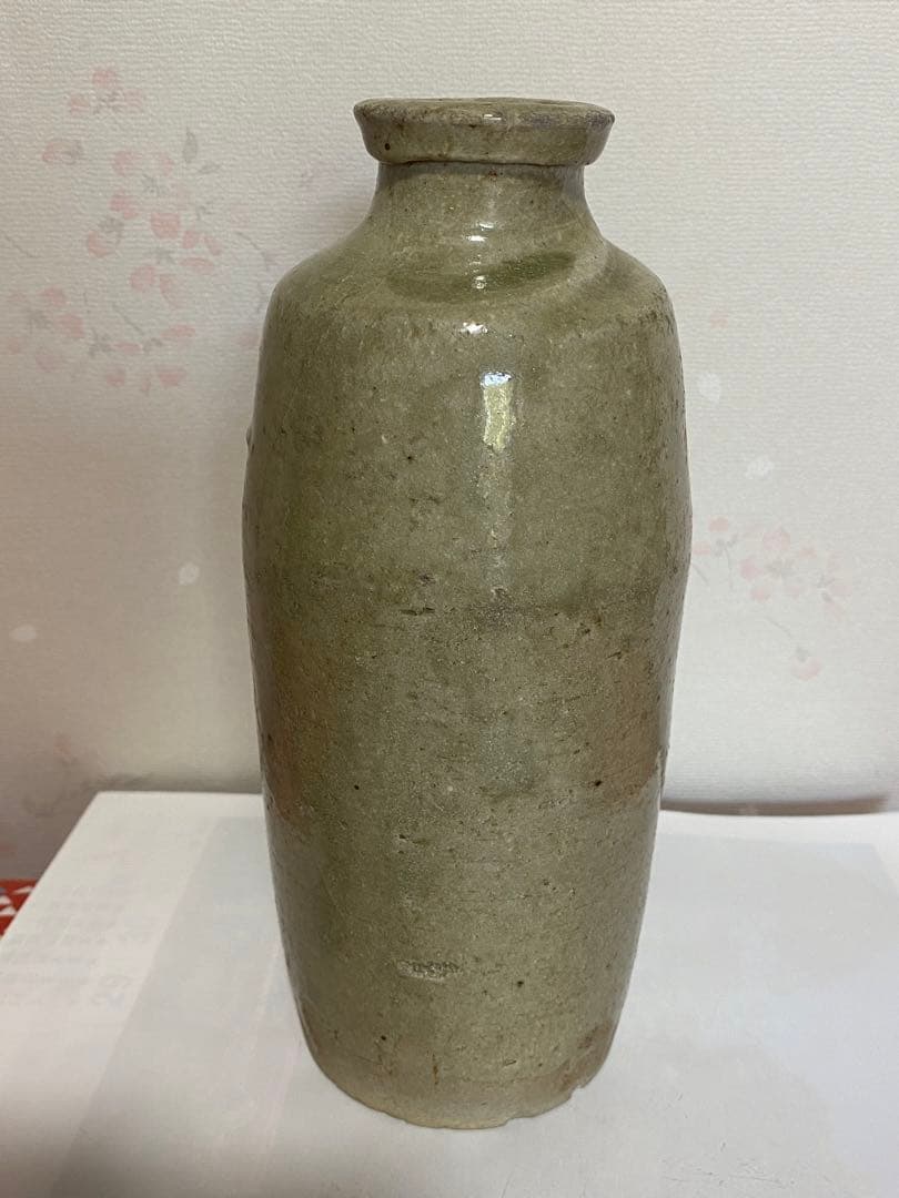 ♦古瀬戸 灰釉 徳利 酒器 江戸時代初期 一輪挿し 置物飾り 骨董品