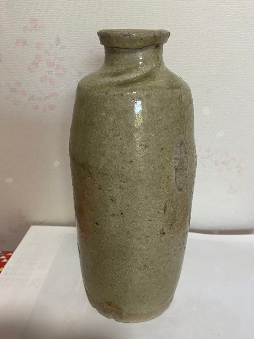 ♦古瀬戸 灰釉 徳利 酒器 江戸時代初期 一輪挿し 置物飾り 骨董品