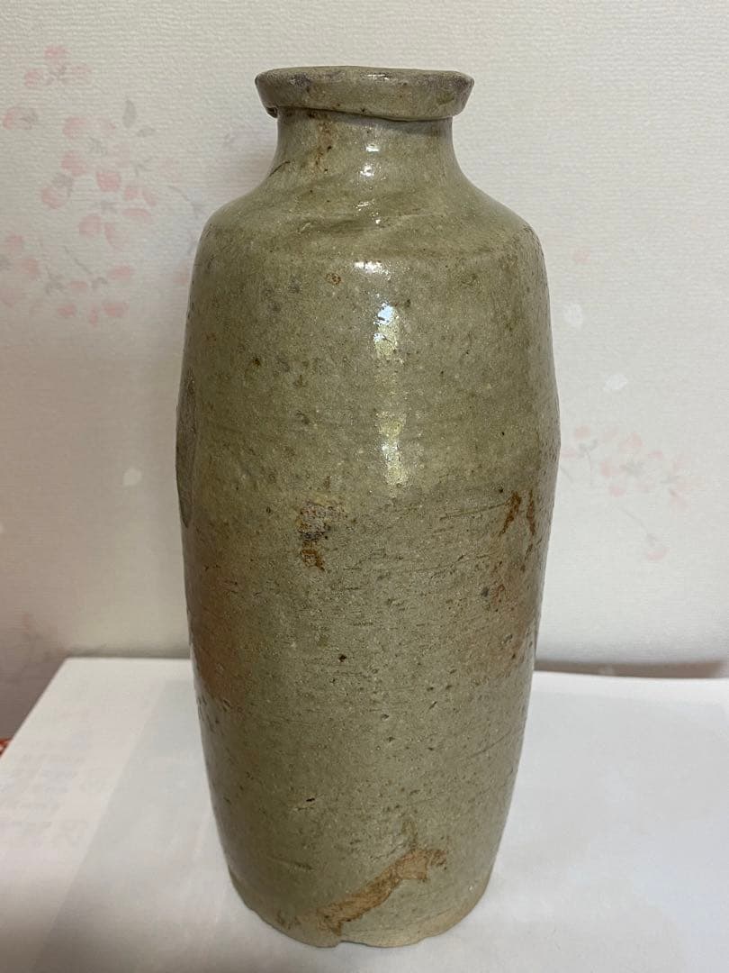 ♦古瀬戸 灰釉 徳利 酒器 江戸時代初期 一輪挿し 置物飾り 骨董品