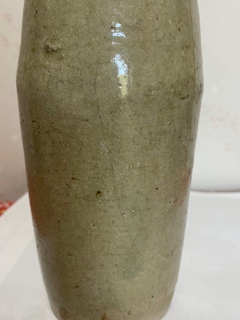 ♦古瀬戸 灰釉 徳利 酒器 江戸時代初期 一輪挿し 置物飾り 骨董品