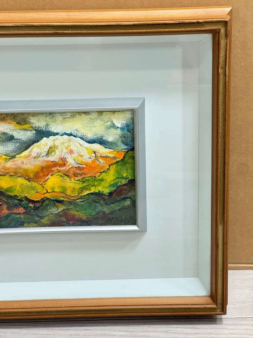 富士山 絵画 油絵 カラフル 手描き インテリア アート