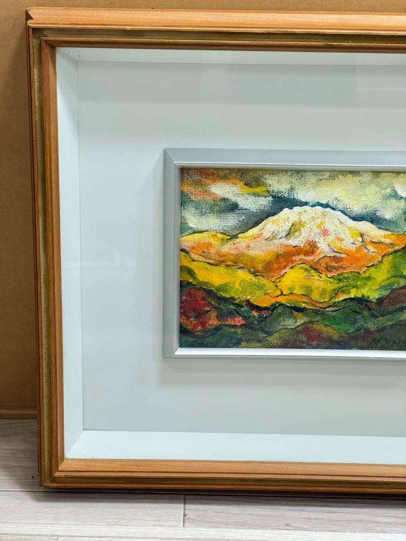 富士山 絵画 油絵 カラフル 手描き インテリア アート