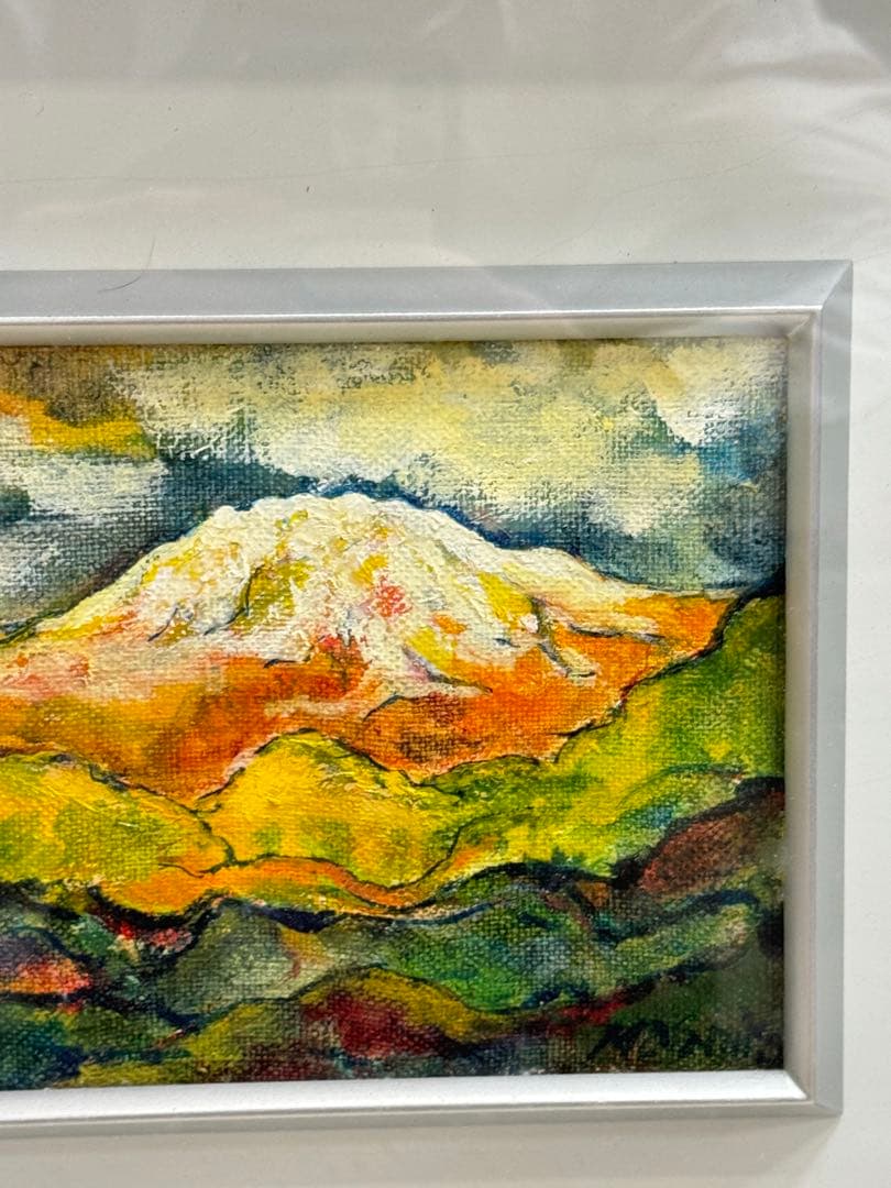 富士山 絵画 油絵 カラフル 手描き インテリア アート