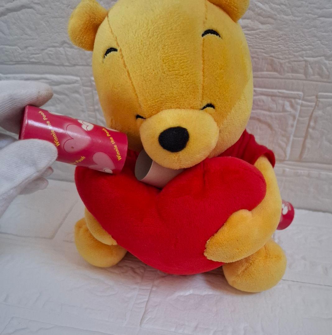 【最終価格】【レア】くまのプーさん ぬいぐるみ メッセージ入れ筒付き ハート♥️