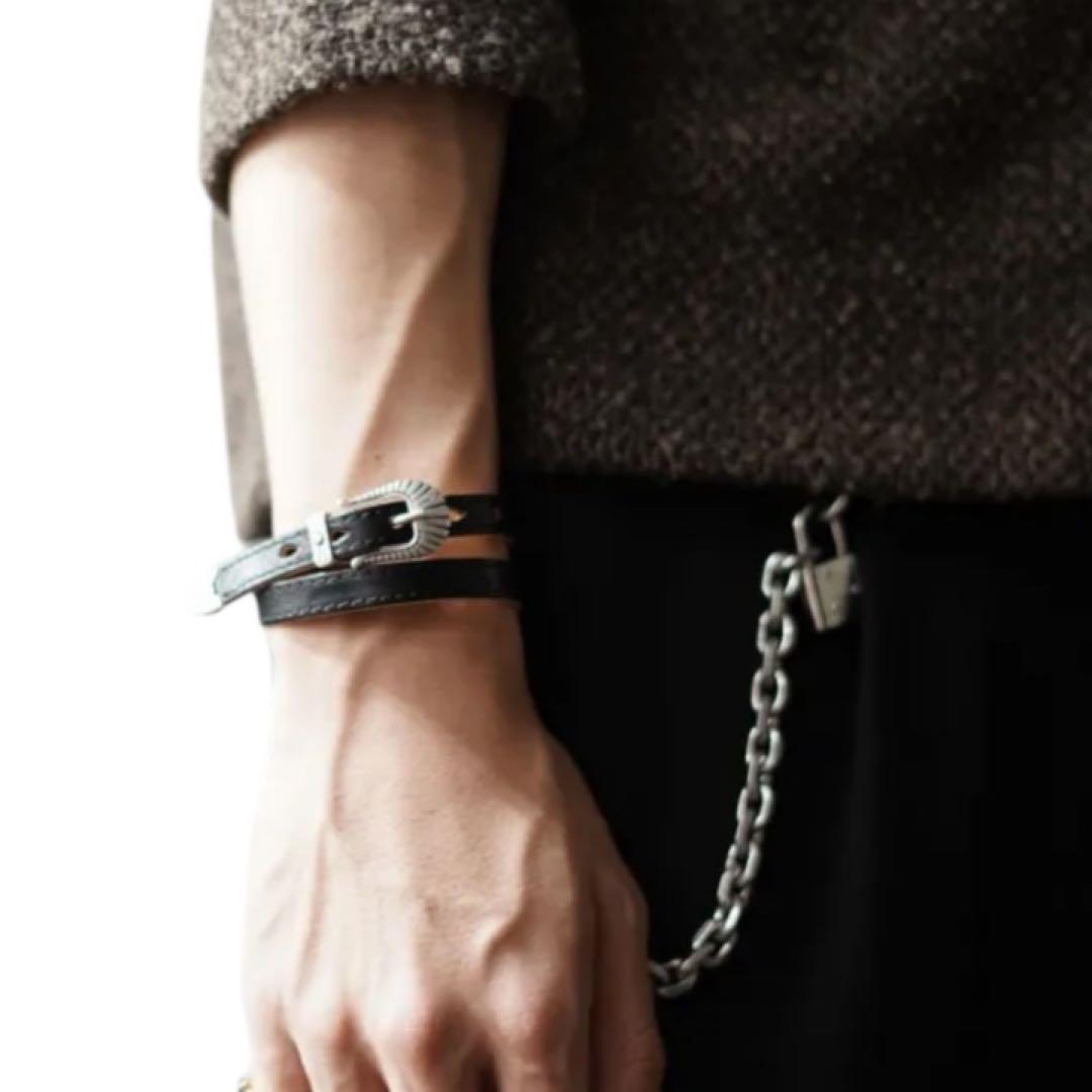 新品★ our legacy レザーブレスレット ネックレス コンチョ 本革