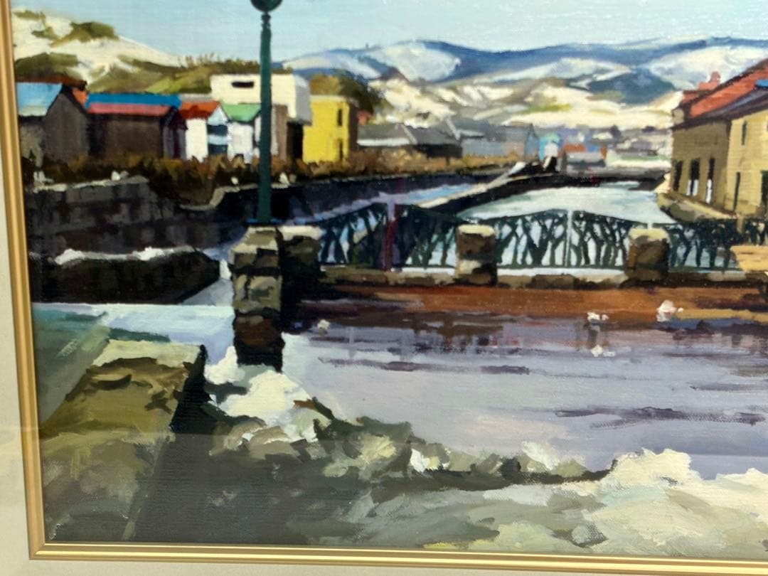 y*o様 #松田小夜子「早春の運河」油彩画　額装 直筆サイン