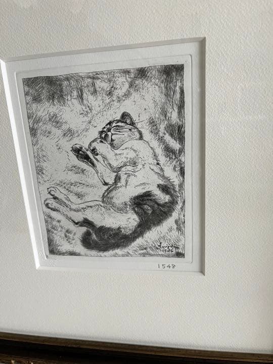 藤田嗣治　猫　銅版画　シャーマンコレクション