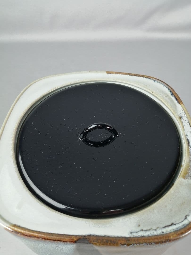 【茶道具】萬古焼　仁清写耳付水指　水指396