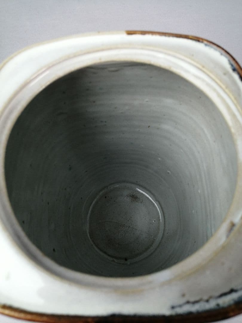 【茶道具】萬古焼　仁清写耳付水指　水指396