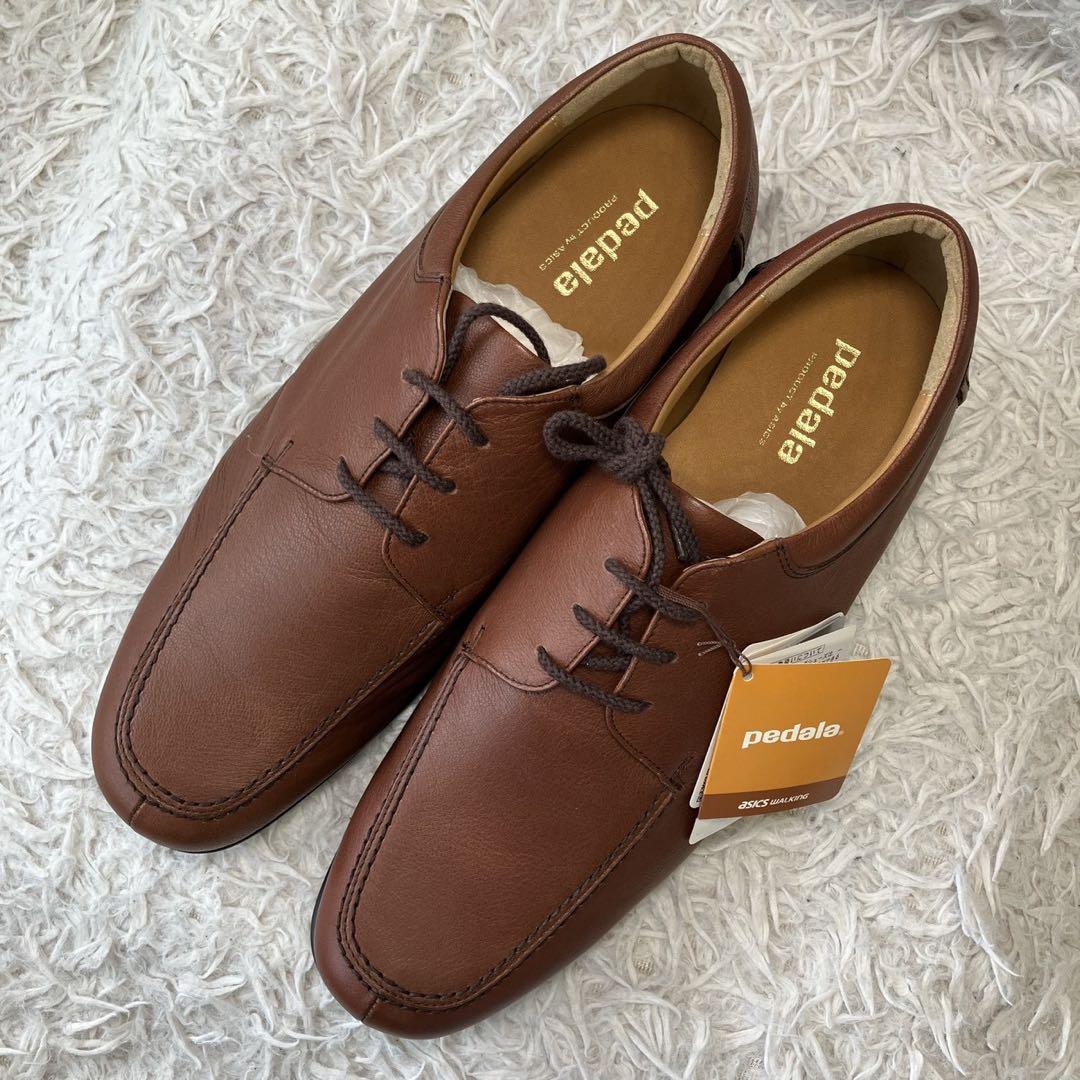 ◎新品タグ付き ペダラ レザー27.0cm 3E ブラウン 撥水 日本製 1