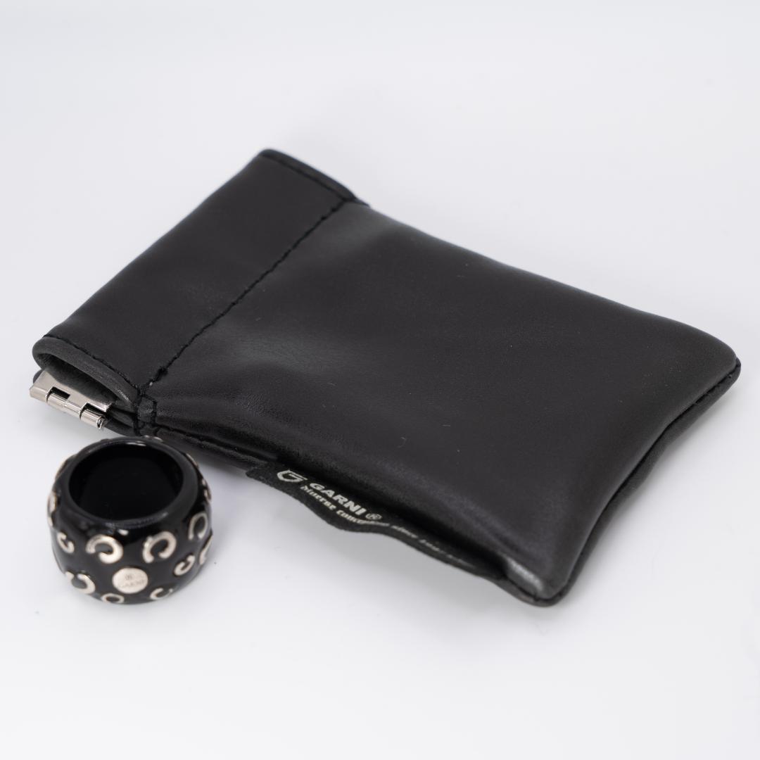 GARNI 黒 ブラック シルバー 樹脂 リング