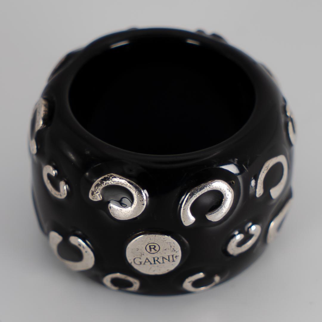 GARNI 黒 ブラック シルバー 樹脂 リング