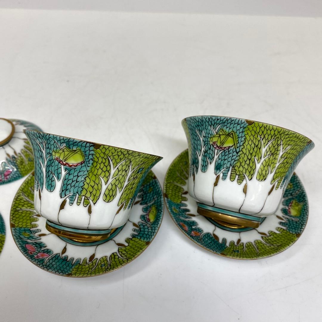 中国清時代　同治年製　粉彩花蝶図蓋茶碗　タルサ　東さ7-0407☆2F