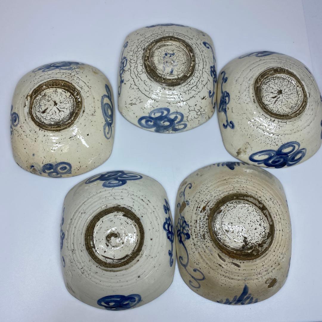 尾形乾山　染付皿5枚　共箱　トヒオ　東さ7-0323☆2F