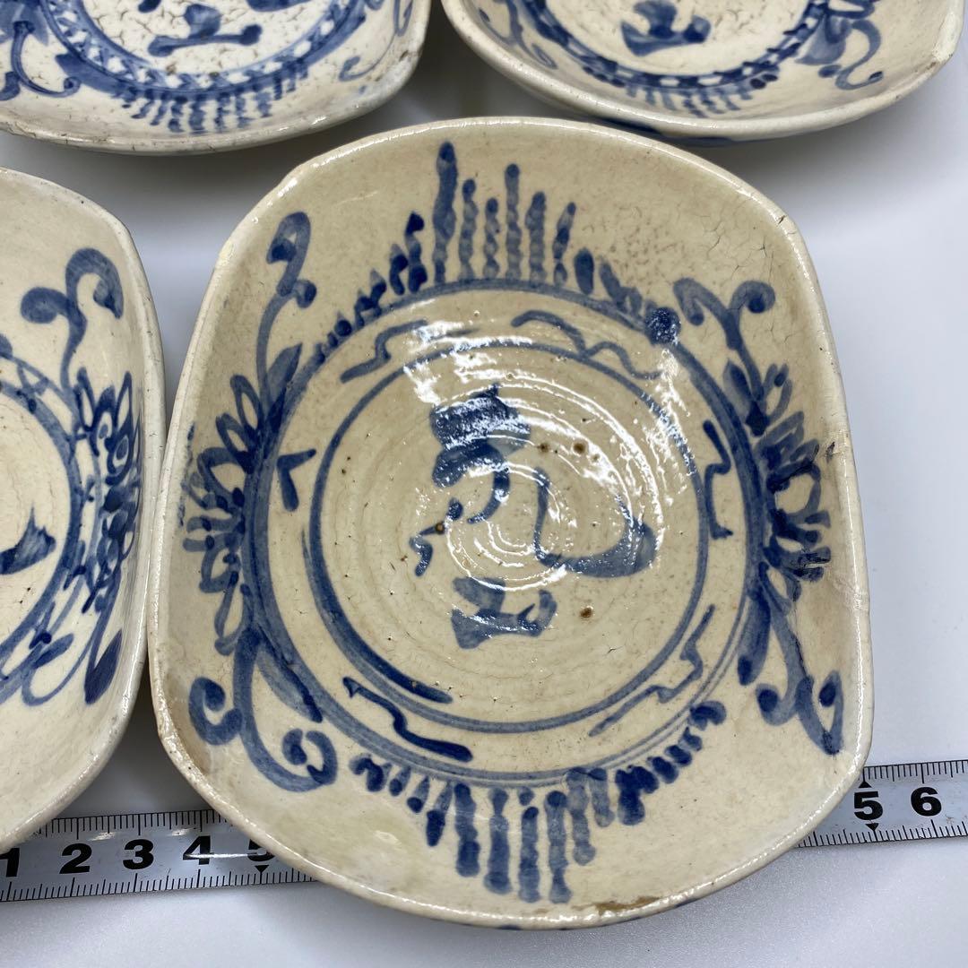 尾形乾山　染付皿5枚　共箱　トヒオ　東さ7-0323☆2F
