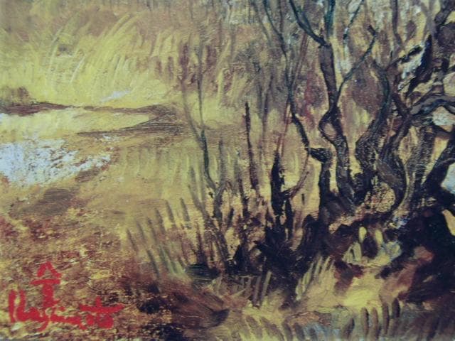 橋本八百二、【岩手山】の一部、希少な大判画集より、新品高級額・額装付、状態良好