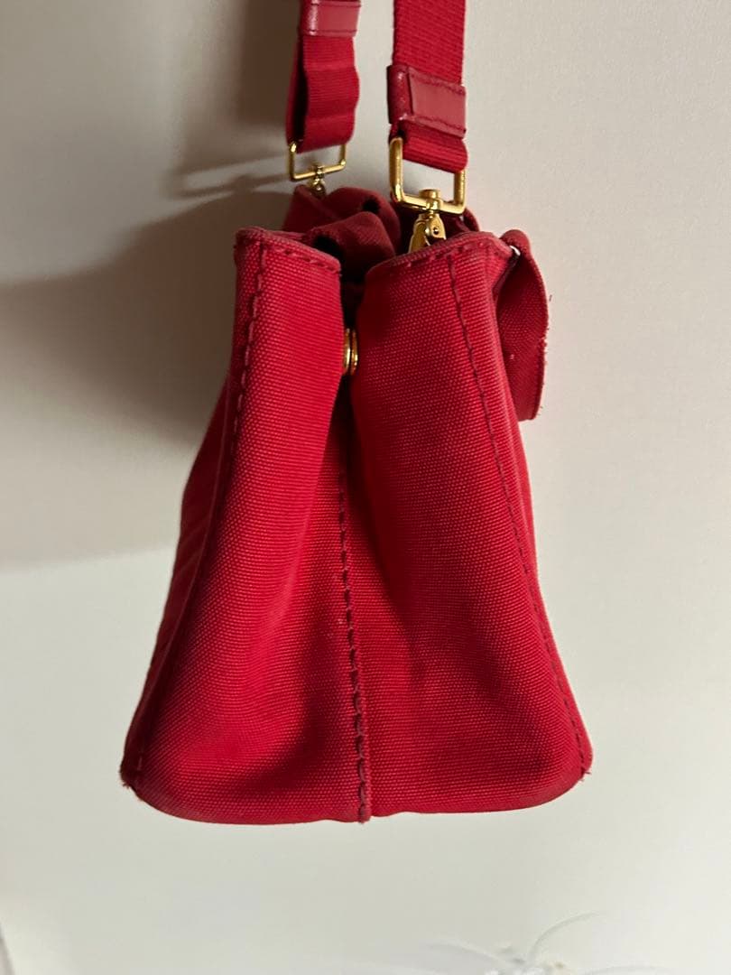 PRADA CANAPA カナパ　レッド トートバッグ赤プラダ