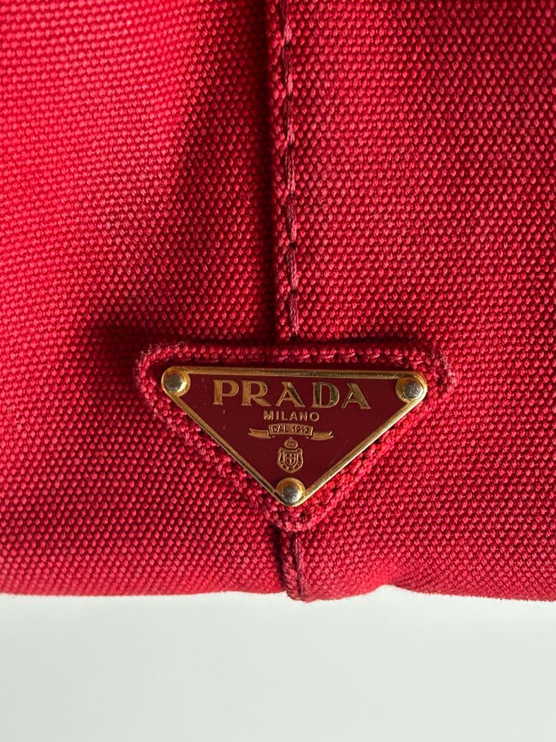 PRADA CANAPA カナパ　レッド トートバッグ赤プラダ