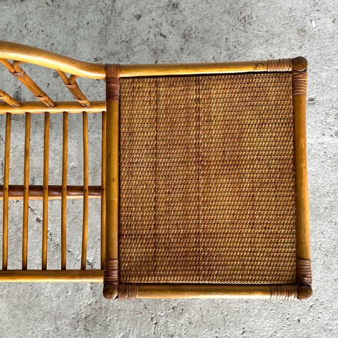 ✿ナチュラルラタンの風合い✿収納付き1人掛けベンチ♪