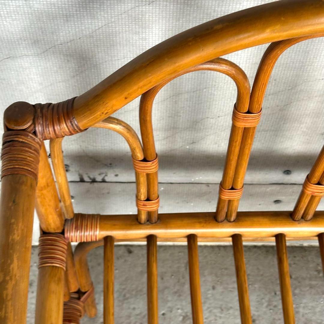 ✿ナチュラルラタンの風合い✿収納付き1人掛けベンチ♪