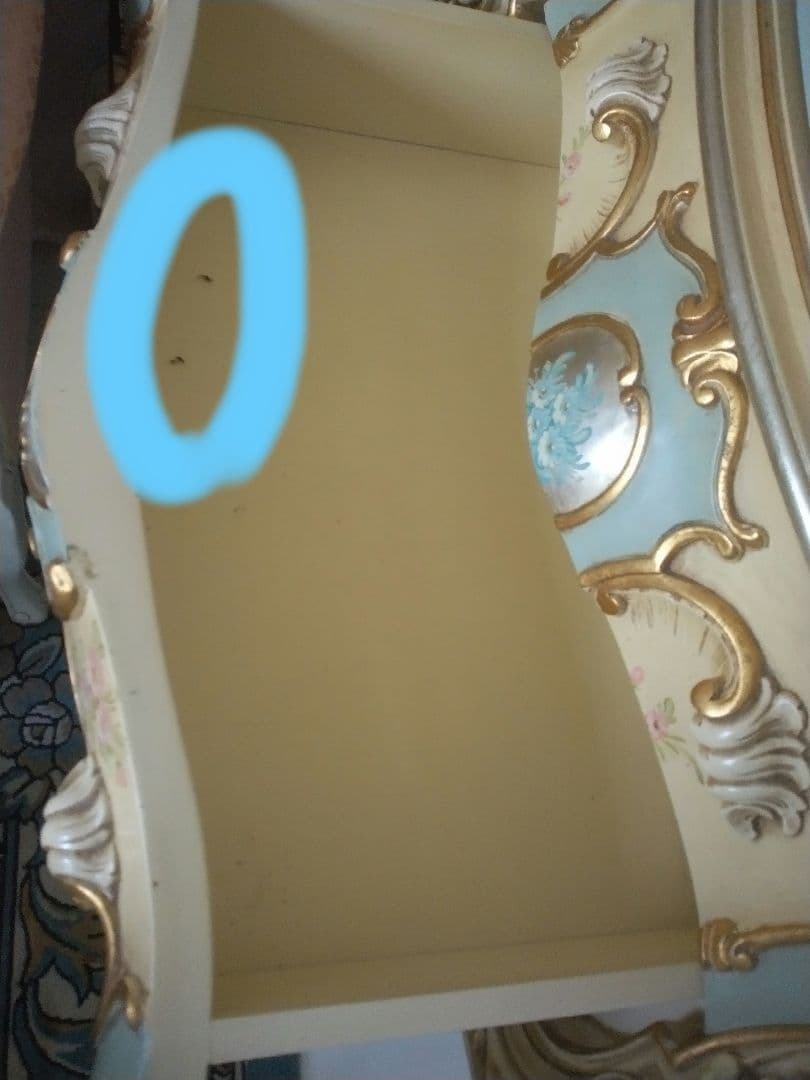 イタリア家具　ロココ調　キャビネット　手彫り　マリオコルチャゴ