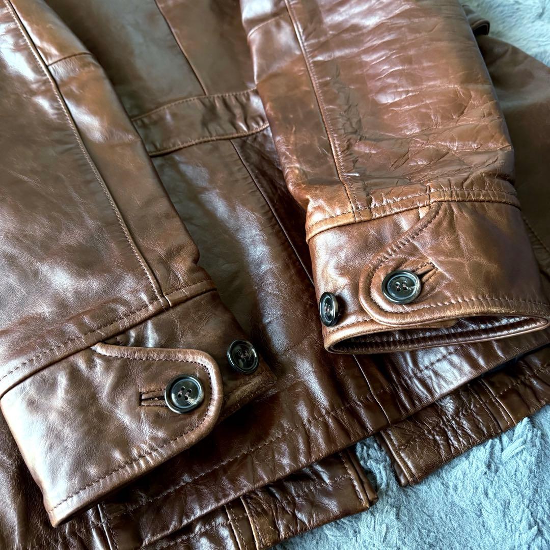 2XL Haruf ホースハイド ハーフベルテッド シングルライダース 馬革